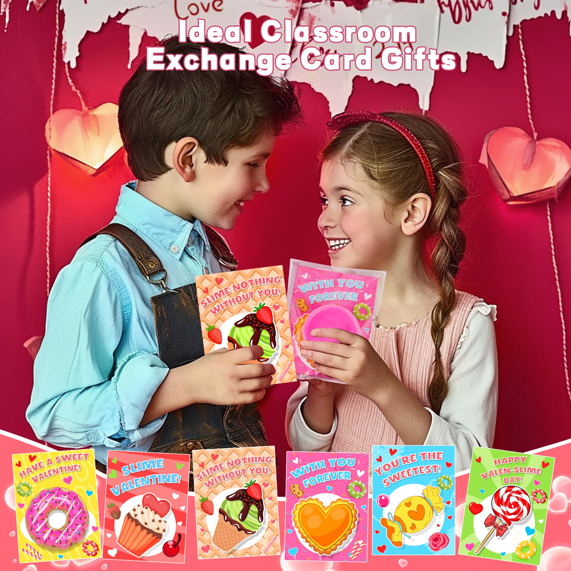 Huyamap 24-Pack Butter Slime Valentines for Kids – Classroom Gifts & Party Favors