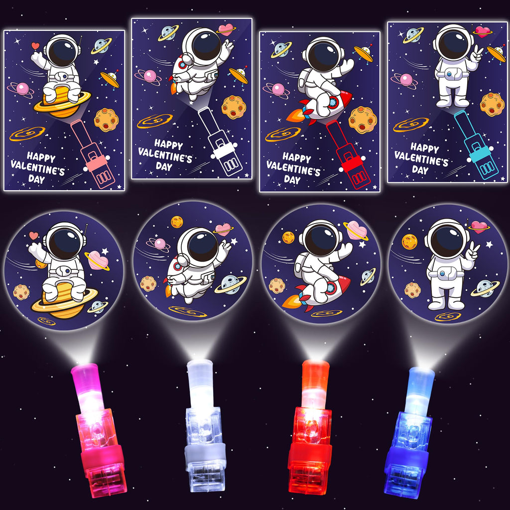 Huyamap 28-Pack Valentine’s Day Cards with LED Finger Lights – Classroom Gifts & Party Favors