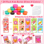 Huyamap 24-Pack Butter Slime Valentines for Kids – Classroom Gifts & Party Favors