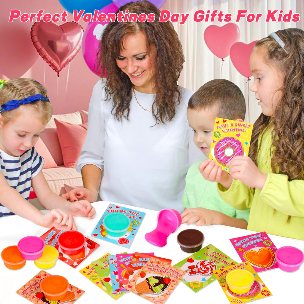 Huyamap 24-Pack Butter Slime Valentines for Kids – Classroom Gifts & Party Favors