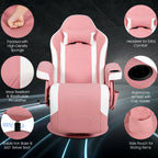 Electric Massage Gaming Chair with Cup Holder and Side Pouch-Black