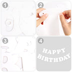 Hxezoc White Happy Birthday Banner Sign – 13-Flag Party Garland for Kids