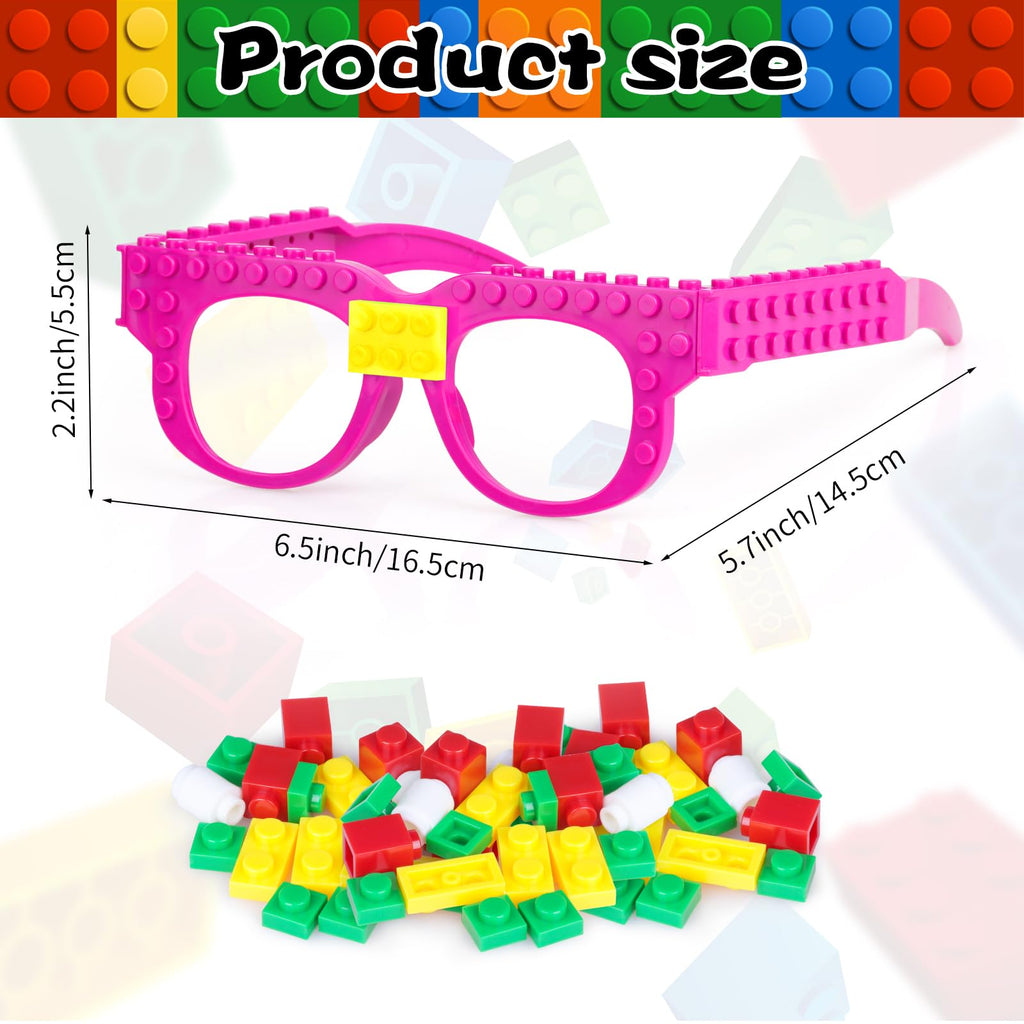 Hxezoc 12 Pcs DIY Building Bricks Glasses – Creative Kids Party Games & Favors