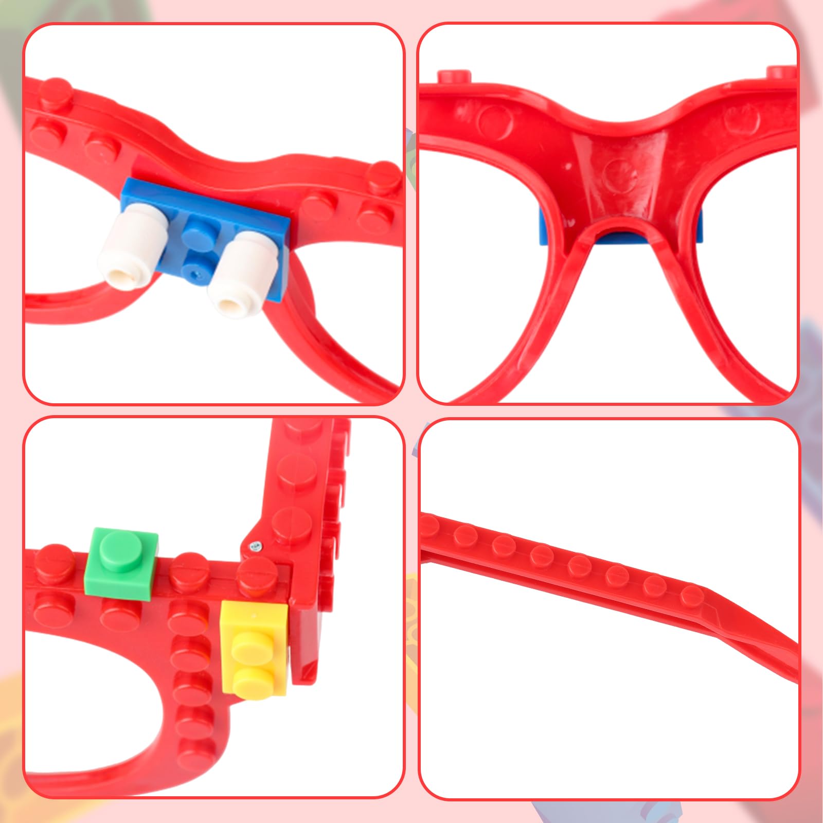 Hxezoc 12 Pcs DIY Building Bricks Glasses – Creative Kids Party Games & Favors