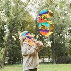 Hxezoc Rainbow Number 6 Pinata with Blindfold & Bat — 16.1 x 10.6 x 3.2 in for 6th Birthday Parties