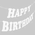 Hxezoc White Happy Birthday Banner Sign – 13-Flag Party Garland for Kids