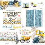 HYCSANBAO Construction Birthday Party Supplies for 2nd Birthday Boy – Backdrop, Garland & More