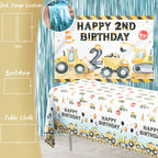 HYCSANBAO Construction Birthday Party Supplies for 2nd Birthday Boy – Backdrop, Garland & More