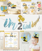 HYCSANBAO Construction Birthday Party Supplies for 2nd Birthday Boy – Backdrop, Garland & More