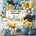 HYCSANBAO Construction Birthday Party Supplies for 2nd Birthday Boy – Backdrop, Garland & More