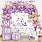 HYCSANBAO Elephant Baby Shower Decorations – It’s a Girl Theme