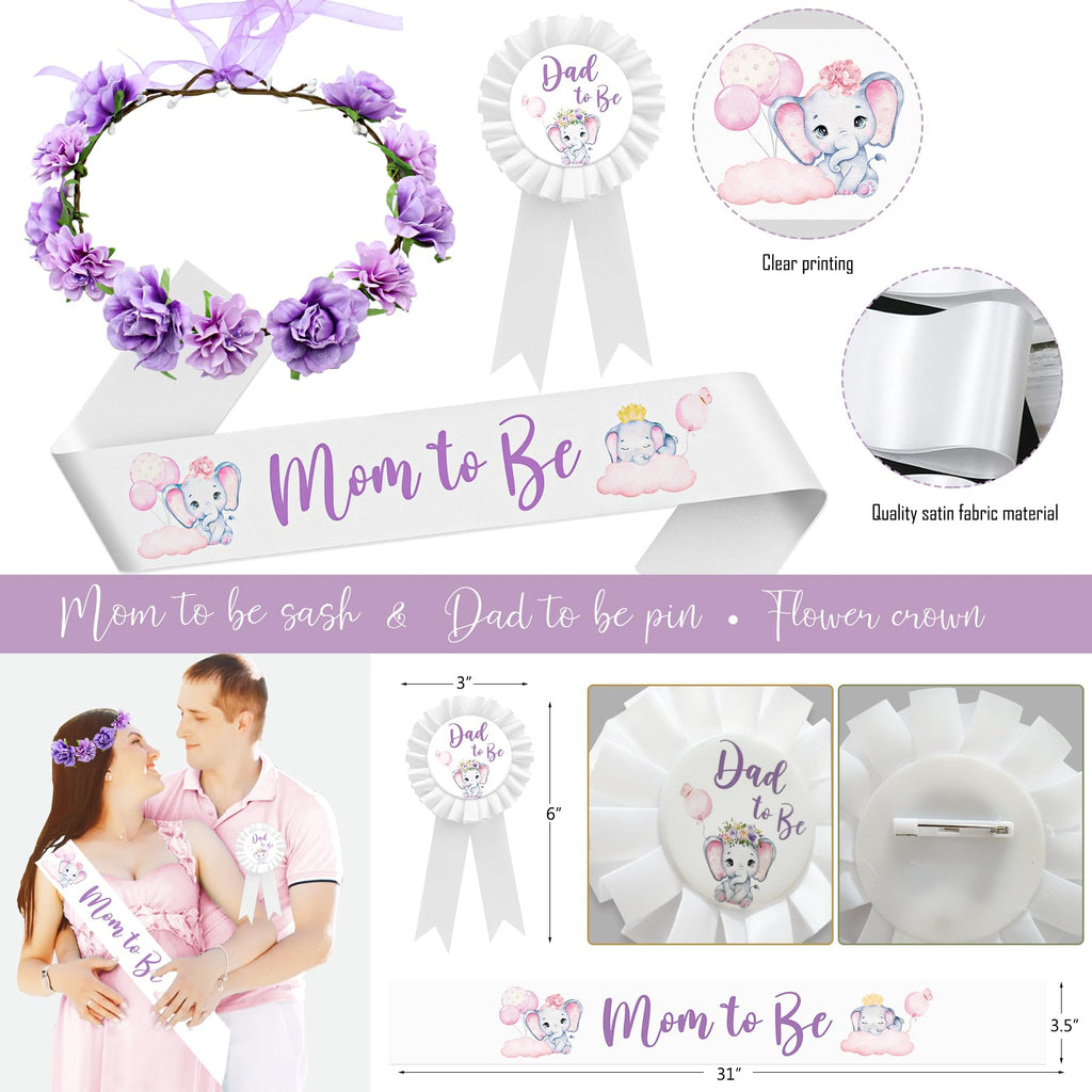 HYCSANBAO Elephant Baby Shower Decorations – It’s a Girl Theme
