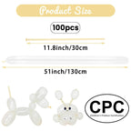 HYKJNBW 100Pcs Clear 260Q Balloons for Balloon Arches - Long Skinny Latex