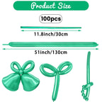 HYKJNBW 100Pcs Metallic Green Chrome 260 Balloons – Long Skinny Twist Balloons for Party Decor