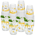 HYMENEX 50 Pcs Honey Bee Cups - 12 oz Clear Plastic Party Cups for Drinks | Baby Shower & Birthday Decor