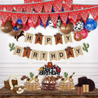 Hysilla 49ft Western Birthday Pennant Banner – Cowboy Theme Triangle Flags for Party Decor