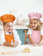 IAGBIBUI Kids Apron and Chef Hat Set – 30 Pieces, Adjustable for Ages 6-13, Multicolor