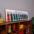 iCUANUTY Display Wallboard for Lego F1 66802 Pack – RGB LED Lights, 22 Modes, Wall Mount