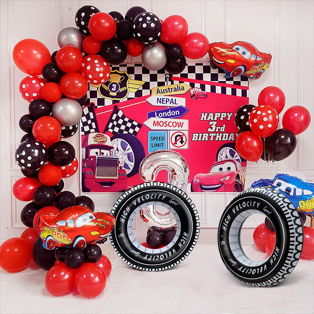 iefoah Inflatable Tire Tubes Pool Floats – 4 Pack for Kids & Adults | Car Theme Party Decor