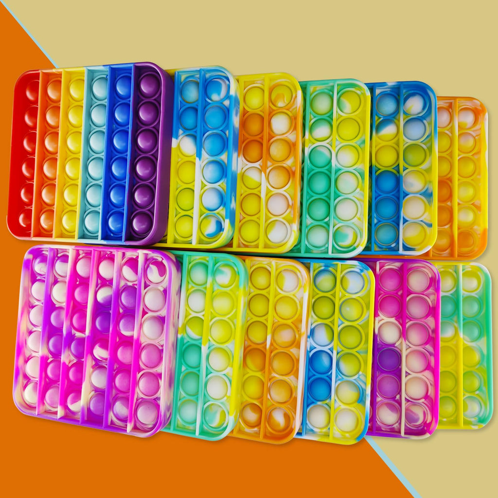 IERKEIE 24-Pcs Pop Fidget Sensory Toys — Silicone Bubble Toys for Stress Relief, Party Favors, Travel