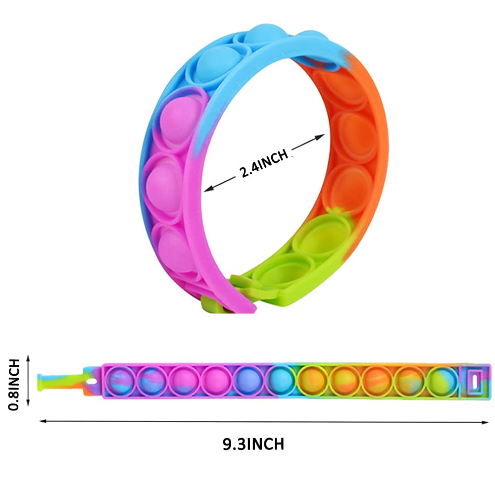 IERKEIE 60 Pcs Pop Bubble Fidget Bracelets – Sensory Wristbands for Party Favors