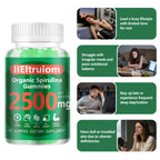 IIEltruiom Spirulina Gummies - Organic 2500mg Spirulina | Vegan, Non-GMO, Gluten Free, 120 Gummies