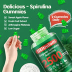IIEltruiom Spirulina Gummies - Organic 2500mg Spirulina | Vegan, Non-GMO, Gluten Free, 120 Gummies