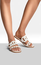 Comfortable Flat Sandals with Double Leather Chain For Women
