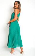 Pleated Crossover Maxi Dress Form Women