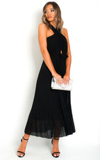 Pleated Crossover Maxi Dress Form Women