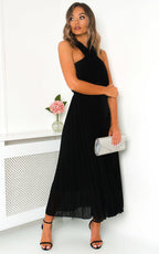Pleated Crossover Maxi Dress Form Women