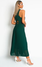 Pleated Crossover Maxi Dress Form Women