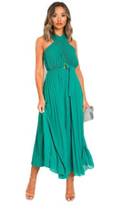 Pleated Crossover Maxi Dress Form Women