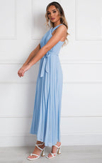 Pleated Crossover Maxi Dress Form Women
