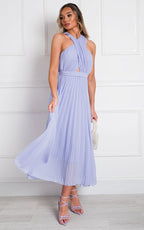 Pleated Crossover Maxi Dress Form Women