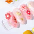 White Daisy Blossom Embossed Flower Pattern Design Nail Deco Sticker