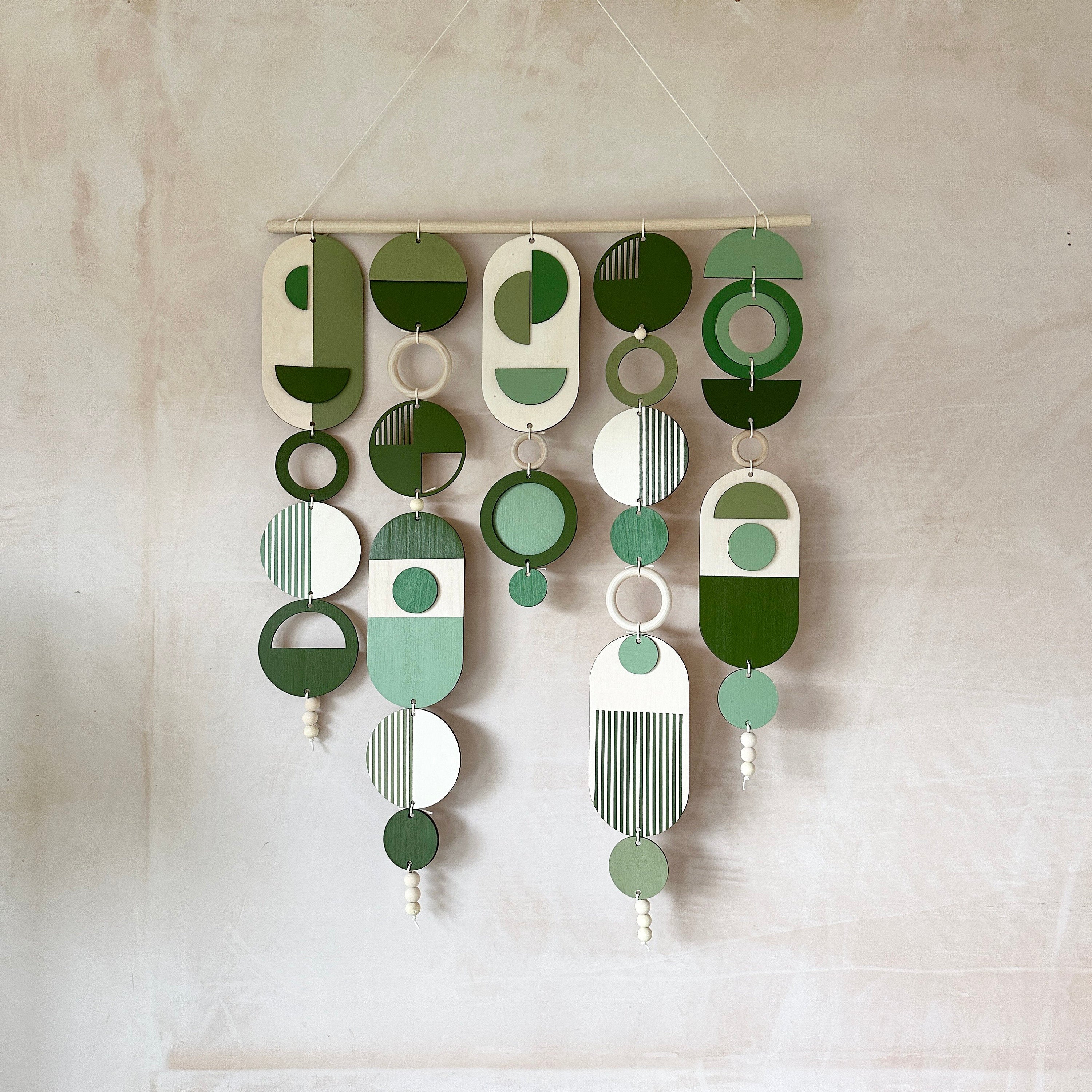 Green Wall Art - Geometric Artwork - Minimal Home Decor - Green Boho Decor- Large Centre Piece Art - Big Wall Tapestry - Large Artwork