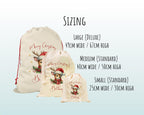 Personalised Christmas Sack - Santa Sack for Kids Presents Xmas Reindeer Santa Design Stocking Christmas Eve Bag Box for Girls & Boys XS013