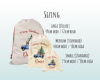 Personalised Christmas Sack - Santa Sack for Kids Presents Xmas Tree and Truck Design Stocking Christmas Eve Bag Box for Girls & Boys XS046