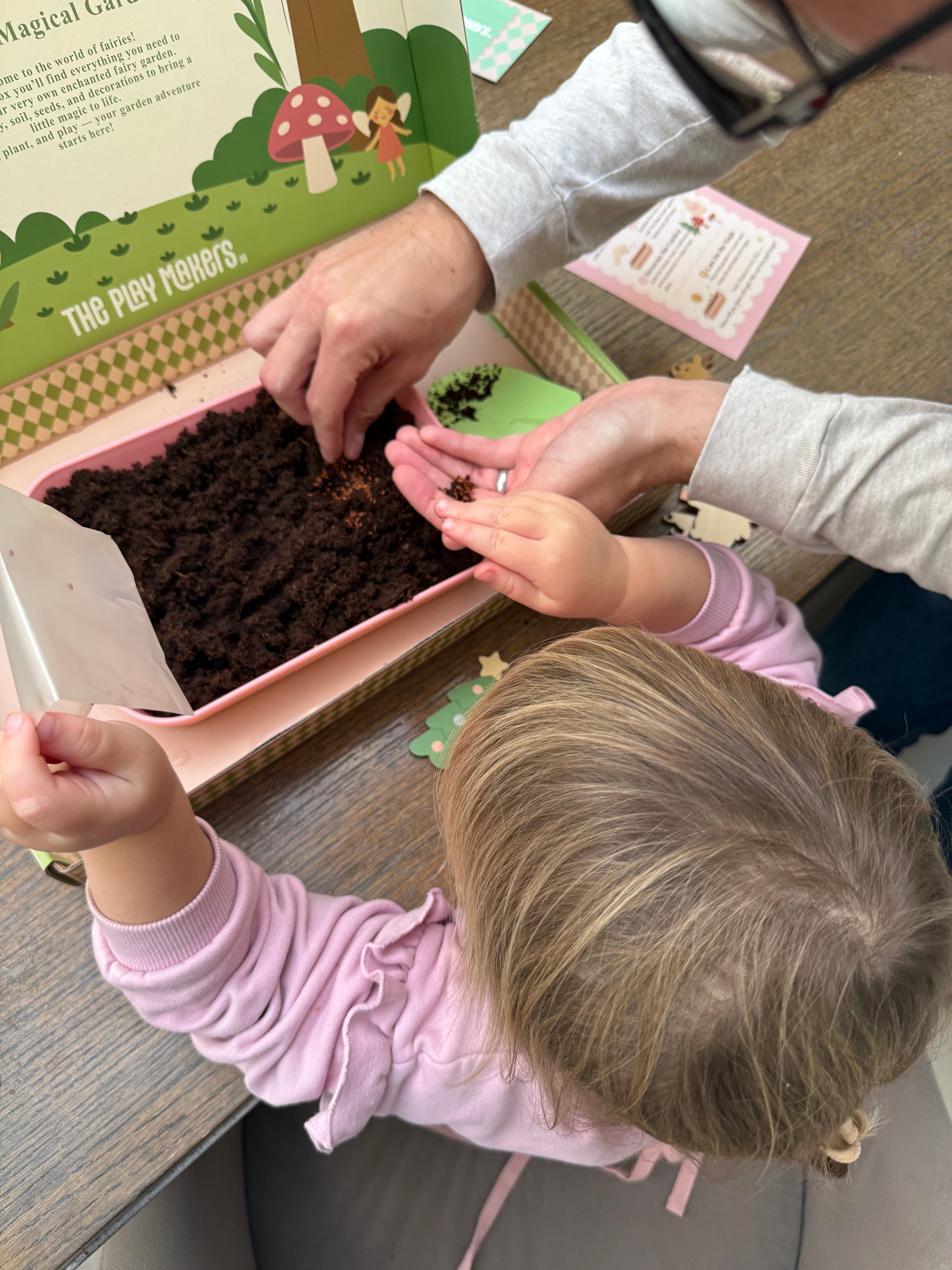 Fairy Garden Starter Kit (Apron,Tray, Shovel, Fairies, Soil & Seeds)