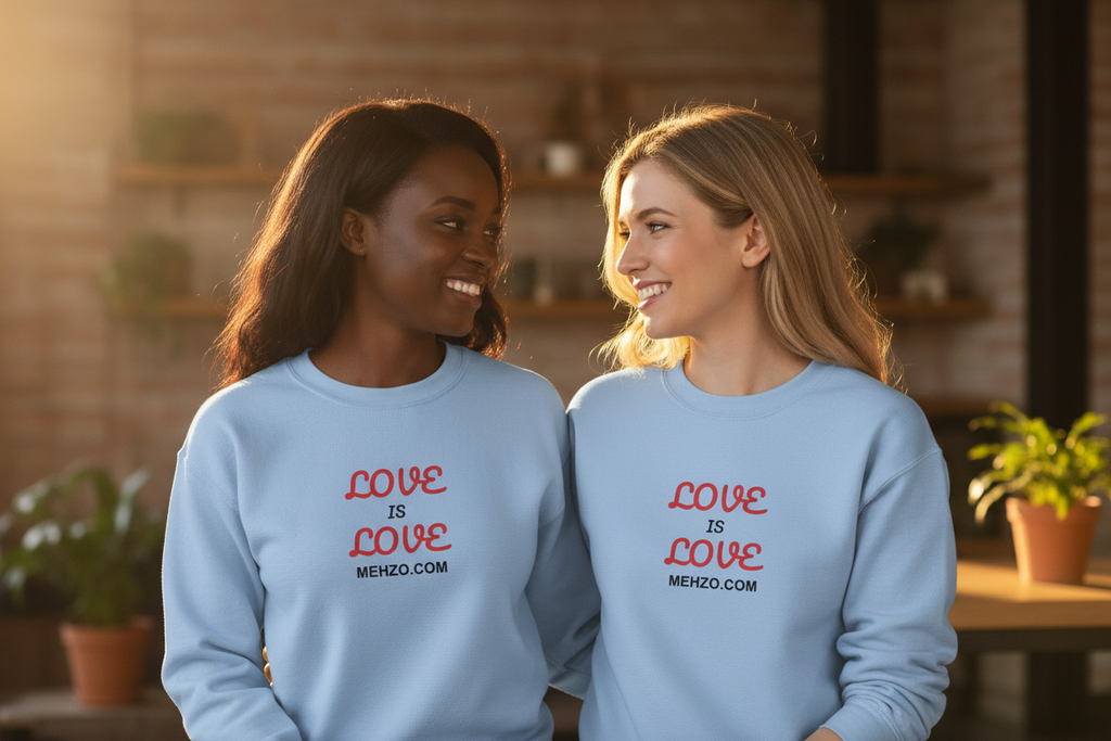 MEHZO LOVE IS LOVE Classic Unisex Crewneck Sweatshirt | Gildan® 18000