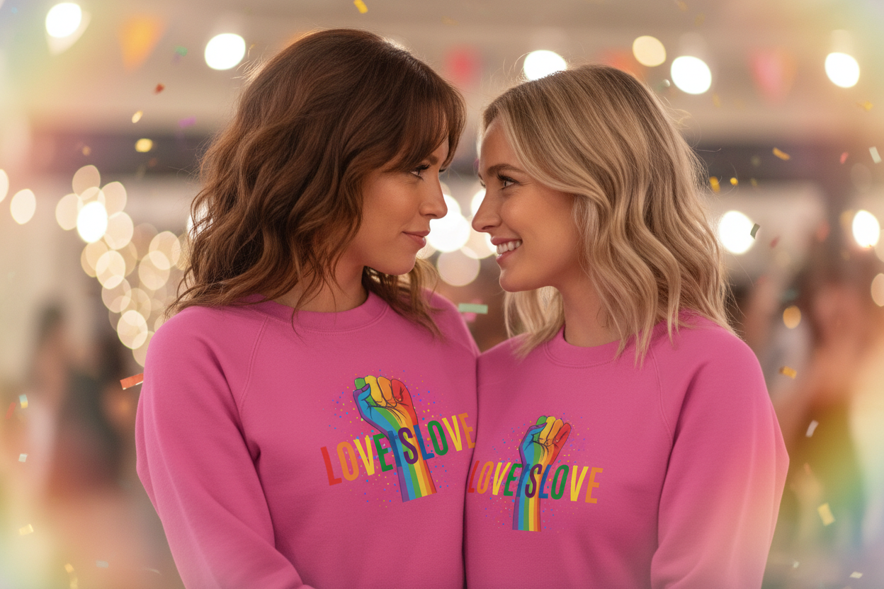 MEHZO LOVE IS LOVE Classic Unisex Crewneck Sweatshirt | Gildan® 18000
