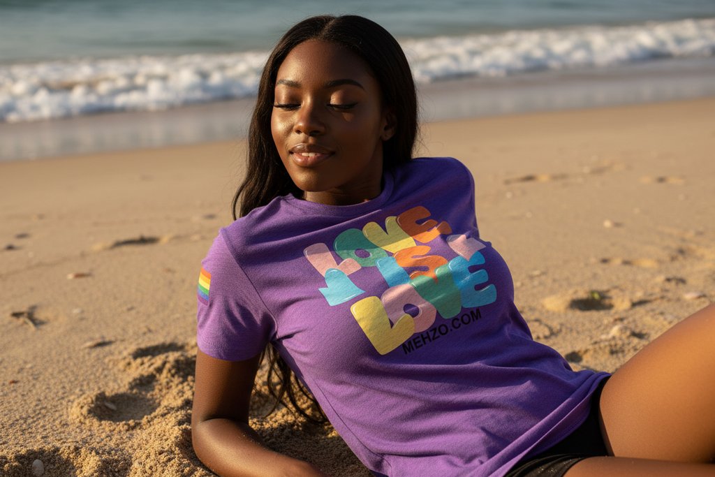 MEHZO LOVE IS LOVE Women's Triblend Crewneck T-shirt | Next Level 6710