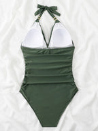 Women's Plunge Halter One-piece Swimsuit