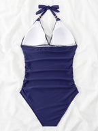 Women's Plunge Halter One-piece Swimsuit