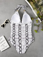 Women's Plunge Halter One-piece Swimsuit