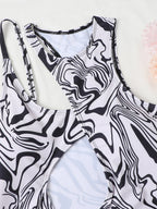 Hollow multicolor one shoulder sexy swimsuit women