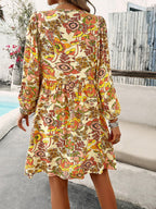 New V-neck loose casual full-body printed dress