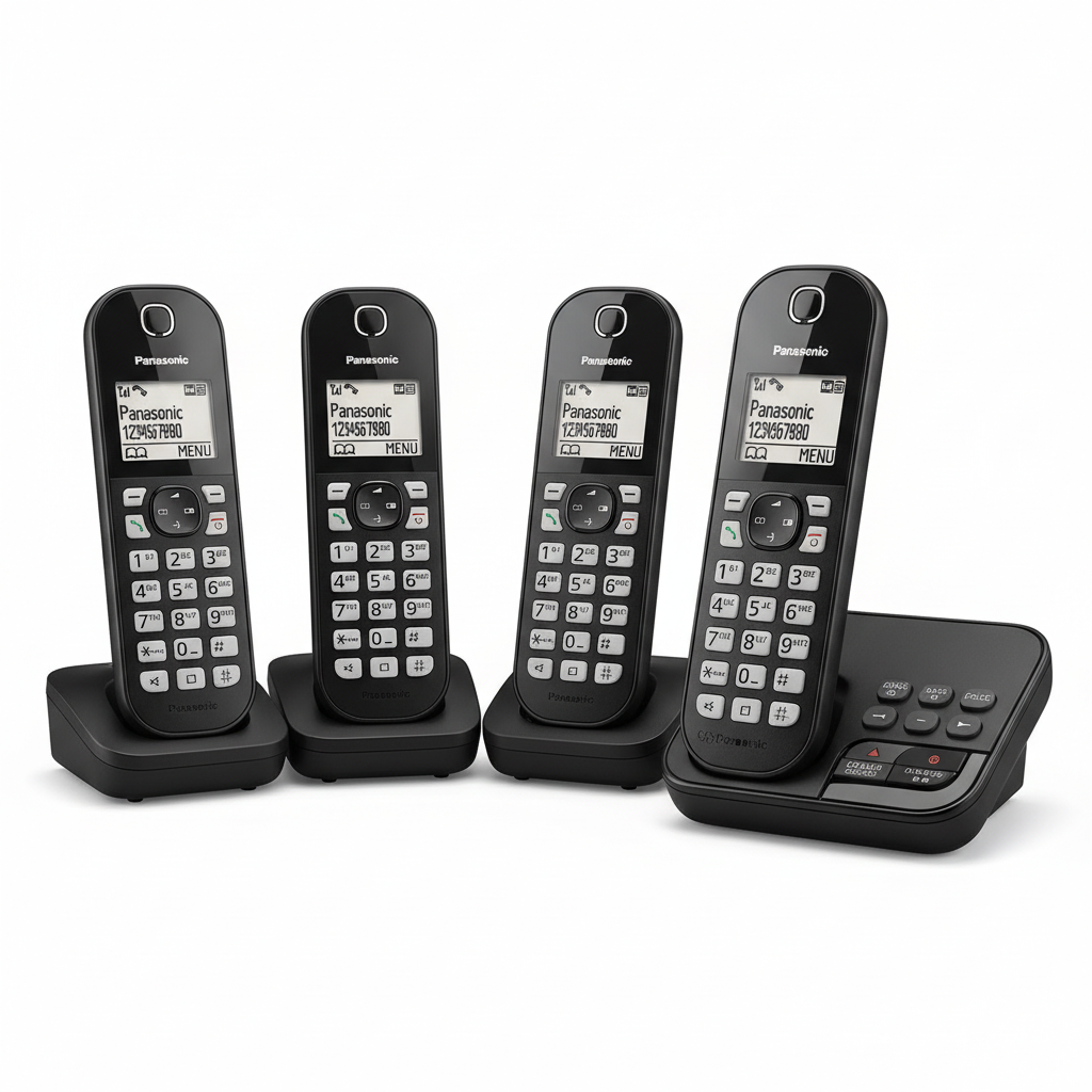 PANASONIC SET OF 4 TELEPHONES WITH ANSWER MACHINE KX-TGC464 IN BOX - PRE-LOVED (Original price £99.99) NOW £24.99 - HUGE SAVINGS