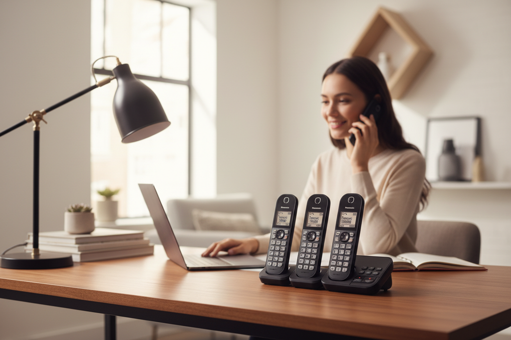 PANASONIC SET OF 4 TELEPHONES WITH ANSWER MACHINE KX-TGC464 IN BOX - PRE-LOVED (Original price £99.99) NOW £24.99 - HUGE SAVINGS